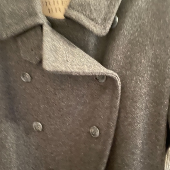 Burberry Brit Grey Wool Double Breasted Belted Coat - Picture 4 of 17